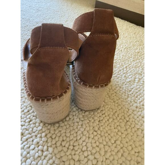 Soludos Ankle Strap Arizona Leather and Tan Platform Sandal - Picture 5 of 9